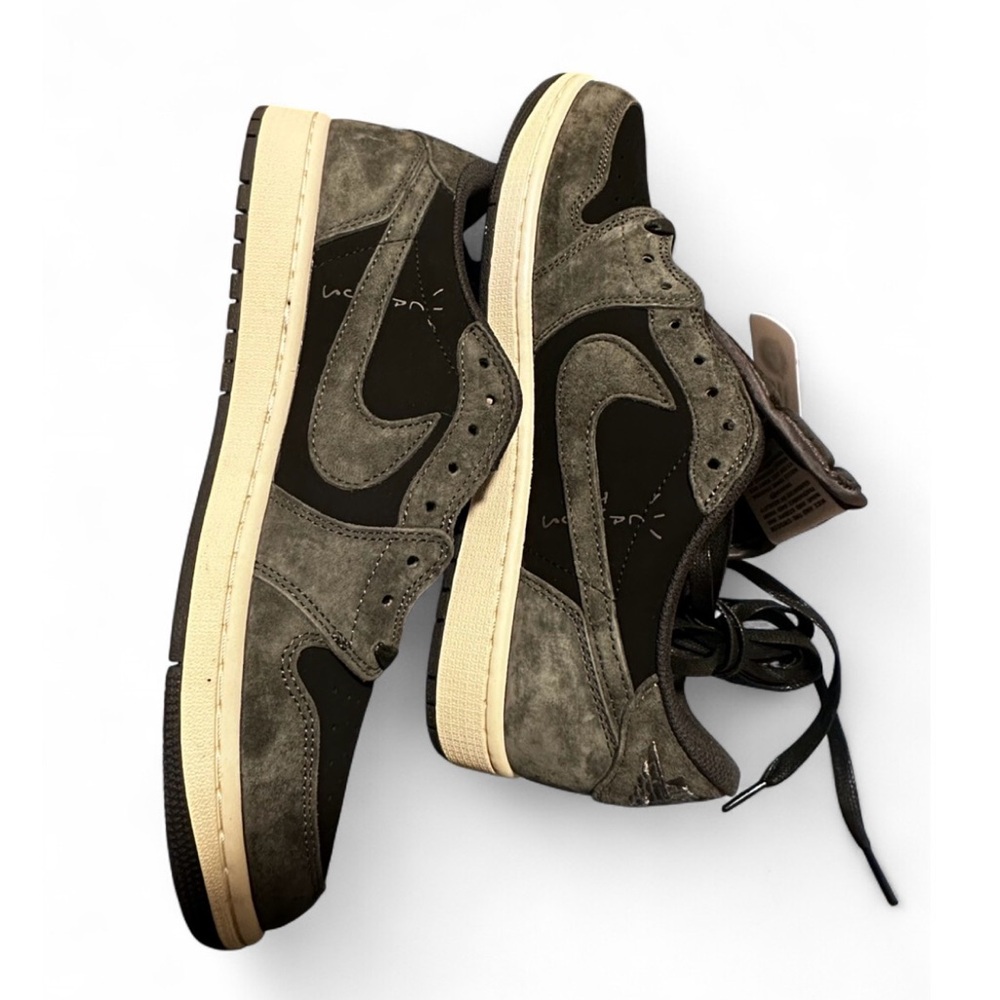 BNIB Nike x Travis Scott Air Jordan 1 Low OG SP in “Sail/Dark Grey-Black”
